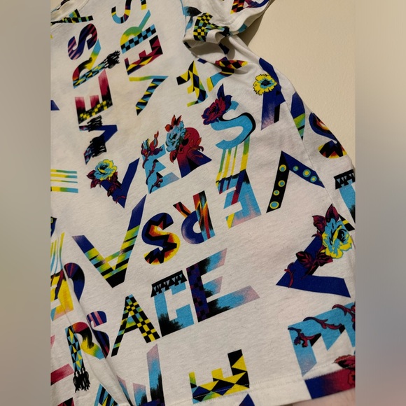 Versace Floral Spellout tshirt Multicolor - Picture 5 of 9